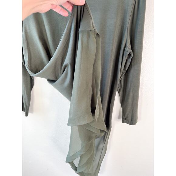 Designer Ruti Petunia Como Top Dress Shirt Olive Green Beetlee US L / 12 NWT - Picture 8 of 13